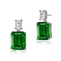 Classic White Gold Plated Rich looking Deep color Drop Earrings