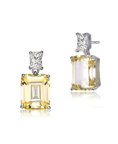 Classic White Gold Plated Rich looking Deep color Drop Earrings