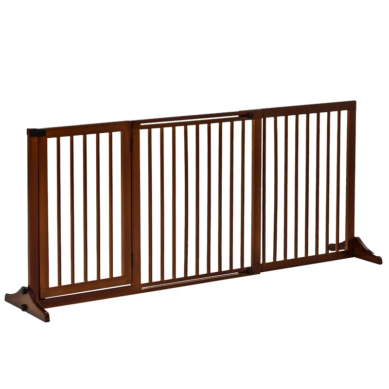 Paw Hut Adjustable Wooden Pet Gate for Doorway, Hall w/ Safety Barrier