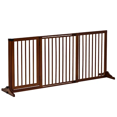 Paw Hut Adjustable Wooden Pet Gate for Doorway, Hall w/ Safety Barrier