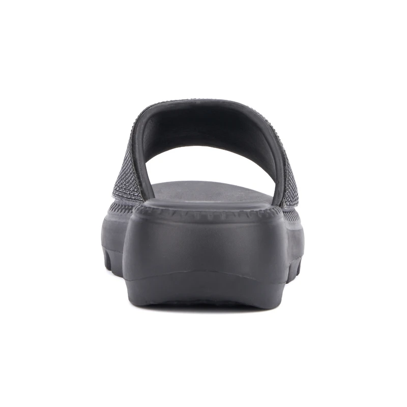 Olivia Miller Women's Glitter Gaze Slide Sandal