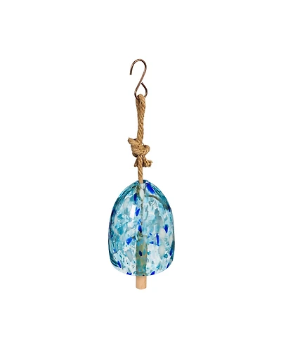 Evergreen Art Glass Speckle Light Blue Bell Chime