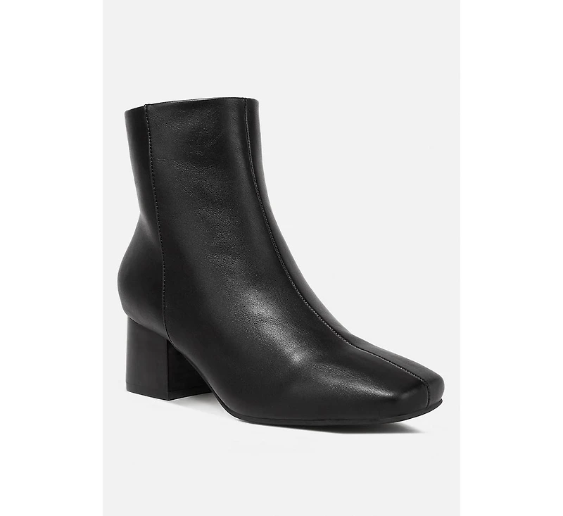 Womens davia leather square toe ankle boots