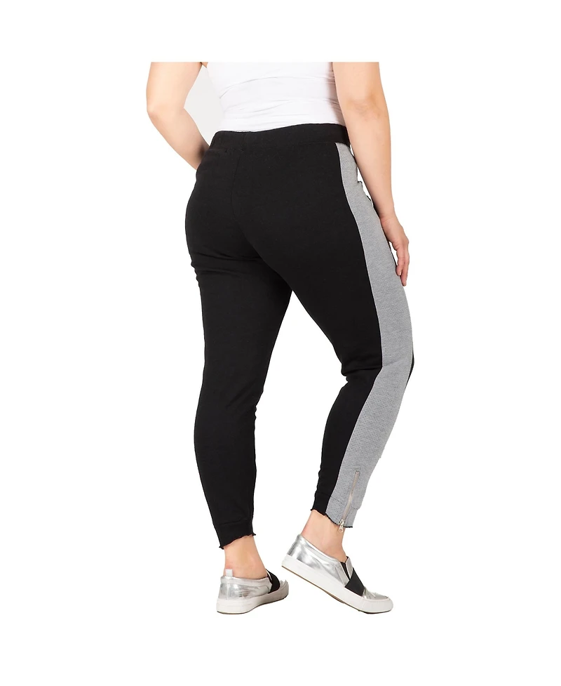 Women's Plus French Terry Contrast Side Panel Jogger Pants
