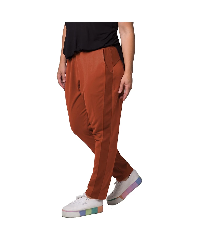 Women's Plus French Terry Reverse Side Panel Trouser Jogger