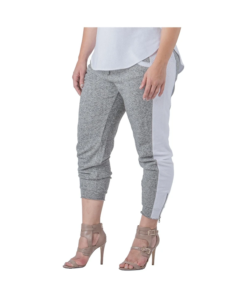 Women's Plus French Terry Contrast Side Panel Jogger Pants