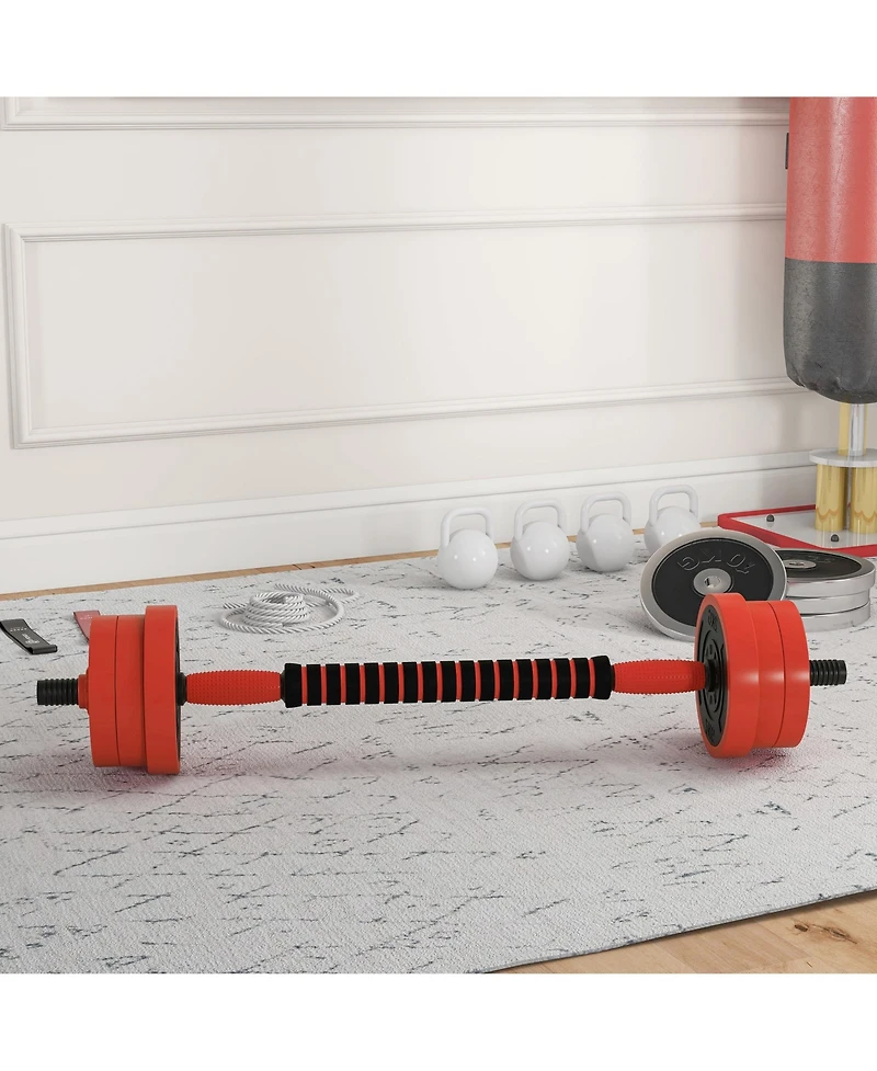 Soozier 55LBS Dumbbells Set Used as Barbell, Kettlebell, Push up Sd