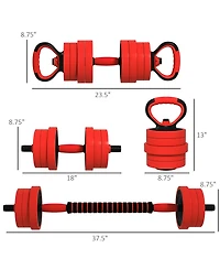 Soozier 55LBS Dumbbells Set Used as Barbell, Kettlebell, Push up Sd