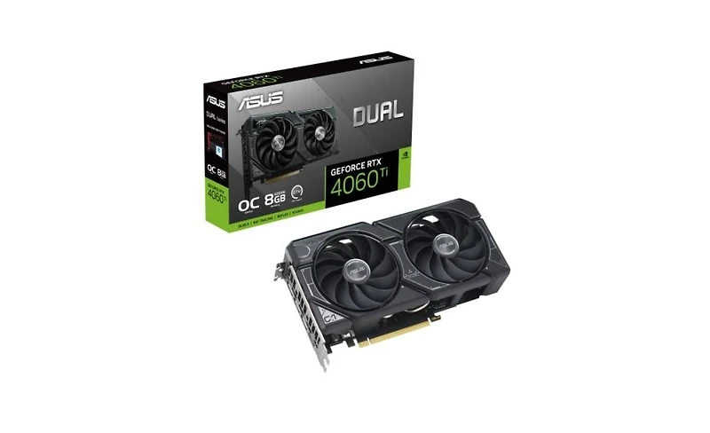 Asus Tek Dual-RTX4060TI-O8G Vcx Ge Force RTX 4060 TI 8GB Oc Oc Edition Graphics Card, Black