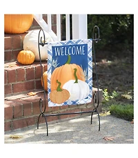 Plaid Pumpkins Garden Linen Flag
