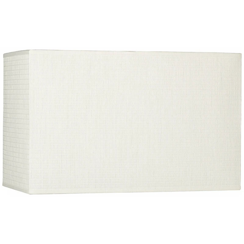Springcrest Off-White Medium Rectangular Paper Lamp Shade 16" Wide x 8" Deep x 10" High (Spider) Replacement with Harp and Finial