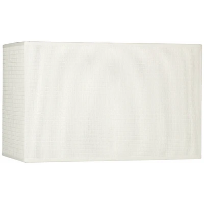 Springcrest Off-White Medium Rectangular Paper Lamp Shade 16" Wide x 8" Deep x 10" High (Spider) Replacement with Harp and Finial