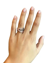 Le Vian Chocolatier Chocolate Diamond & Vanilla Diamond Crossover Ring (1-1/2 ct. t.w.) in 14k Rose Gold