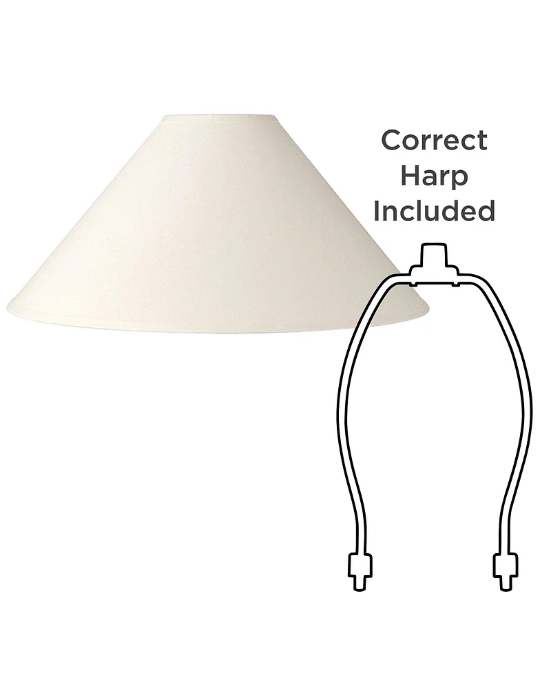 Springcrest Set of 2 Chimney Lamp Shades White Large 6" Top x 23" Bottom x 13.5" Slant Spider Replacement Harp and Finial Fitting