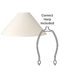 Springcrest Set of 2 Chimney Lamp Shades White Large 6" Top x 23" Bottom x 13.5" Slant Spider Replacement Harp and Finial Fitting