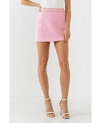 endless rose Women's Chain-Trimmed Mini Skirt