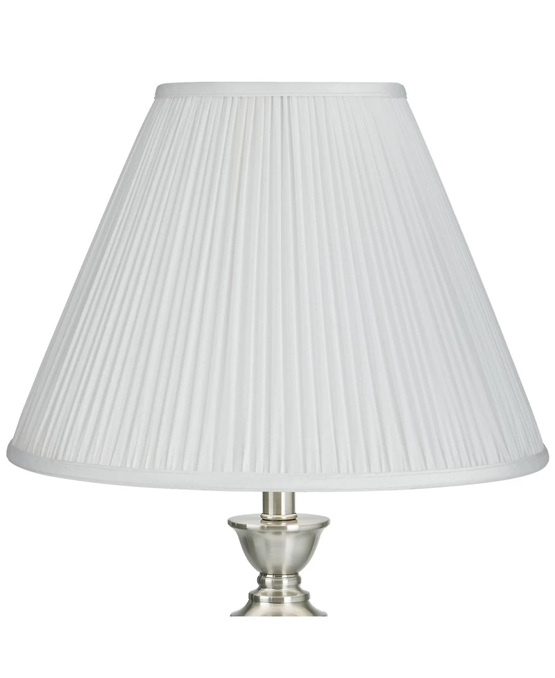 Springcrest White Mushroom Pleated Medium Empire Lamp Shade 7" Top x 16" Bottom x 12" Slant x 11.25" High (Spider) Replacement wit