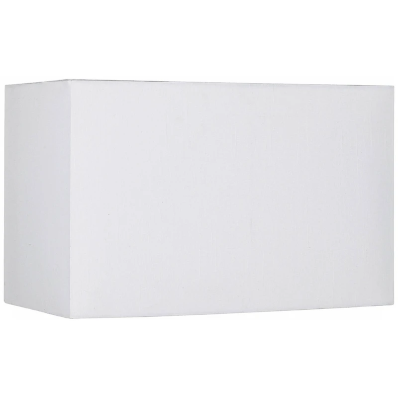 Springcrest White Medium Rectangular Hardback Lamp Shade 16" Wide x 8" Deep x 10" High (Spider) Replacement with Harp and Finial