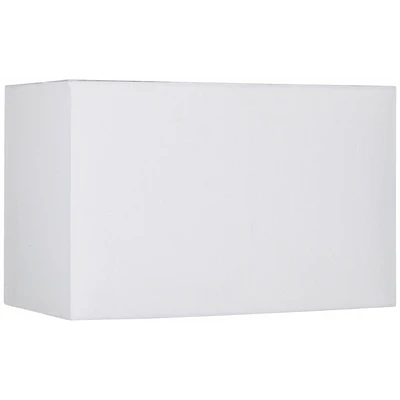Springcrest White Medium Rectangular Hardback Lamp Shade 16" Wide x 8" Deep x 10" High (Spider) Replacement with Harp and Finial