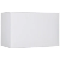 Springcrest White Medium Rectangular Hardback Lamp Shade 16" Wide x 8" Deep x 10" High (Spider) Replacement with Harp and Finial