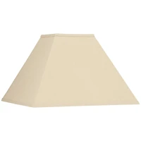 Springcrest Beige Linen Medium Square Lamp Shade 6" Top x 16" Bottom x 12" Slant x 10" High (Spider) Replacement with Harp and Fin