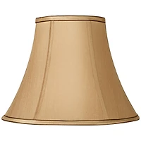 Springcrest Tan and Brown Medium Bell Lamp Shade 7" Top x 14" Bottom x 11" High (Spider) Replacement with Harp and Finial