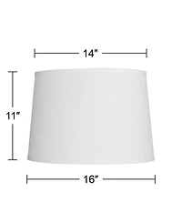 Springcrest Collection Hardback Tapered Drum Lamp Shade White Medium 14" Top x 16" Bottom x 11" High Spider with Replacement Harp and F