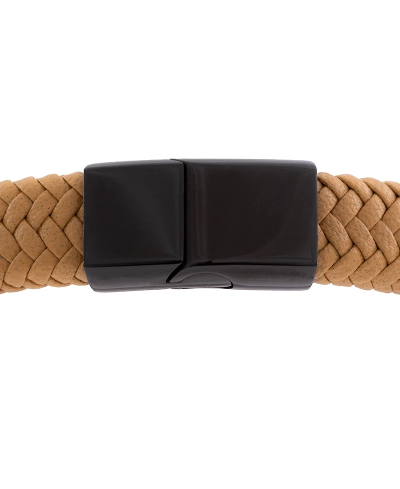 Legacy for Men by Simone I. Smith Men's Braided Fiber Bracelet in Black Ion-Plated Stainless Steel