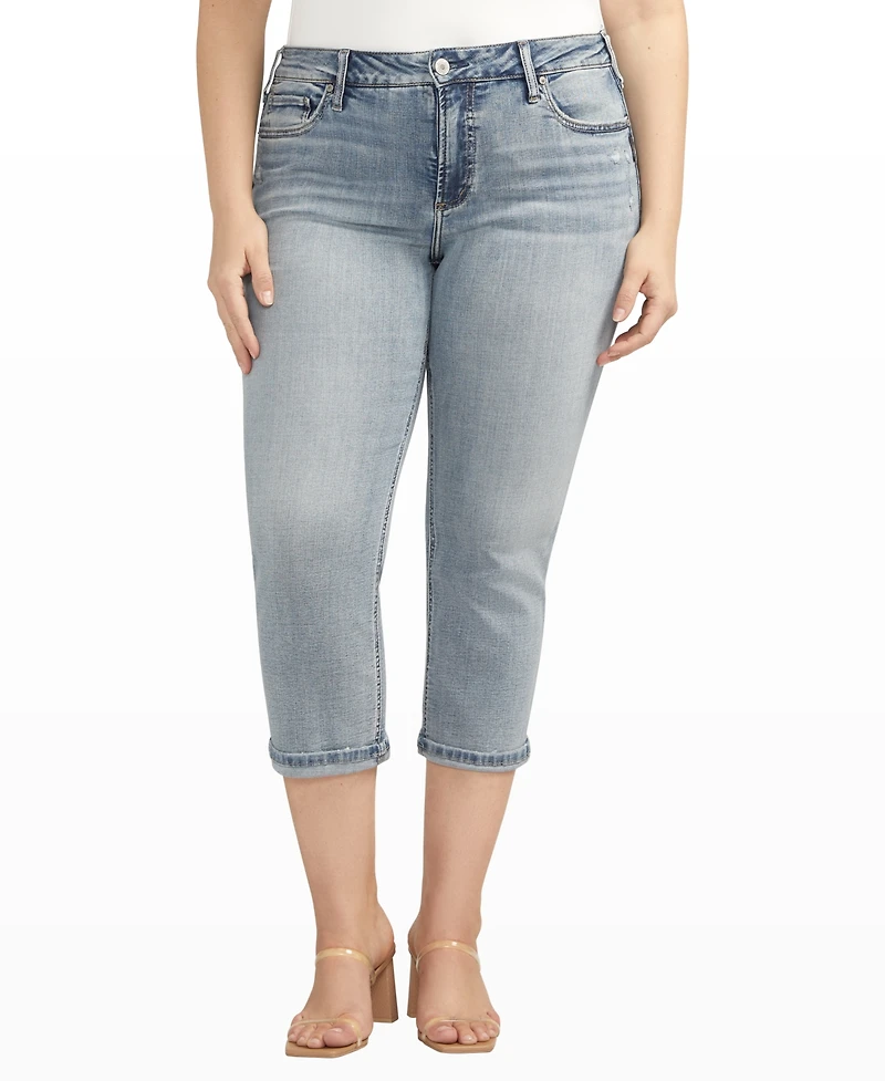Silver Jeans Co. Plus Size Suki Mid Rise Curvy Fit Capri