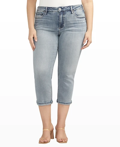 Silver Jeans Co. Plus Size Suki Mid Rise Curvy Fit Capri