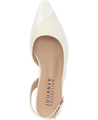 Journee Collection Women's Daphnne Slingback Pointed Cap Toe Flats