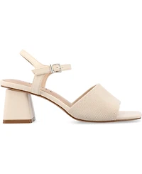 Journee Collection Women's Evylinn Knit Block Heel Dress Sandals