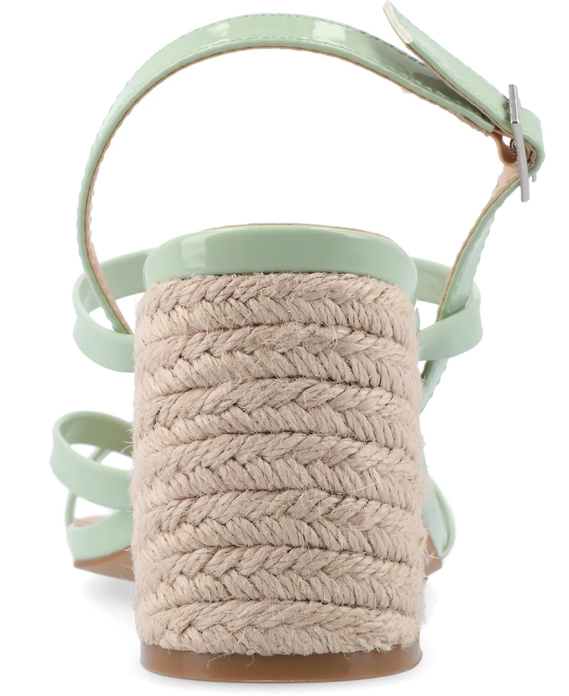 Journee Collection Women's Olivina Espadrille Block Heel Strappy Sandals