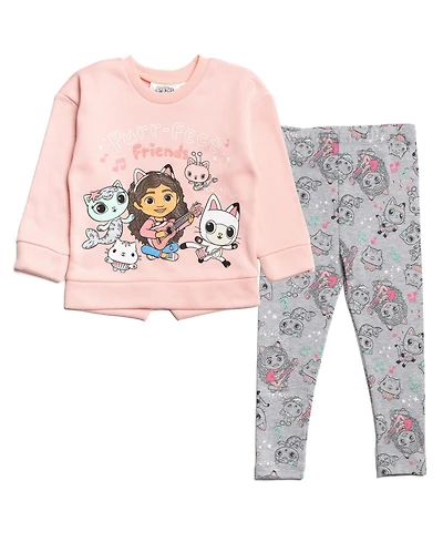 Gabby's Dollhouse Toddler Girls Dreamworks Gabbys Pullover Fleece Sweatshirt and Leggings Outfit Set Toddler|Child