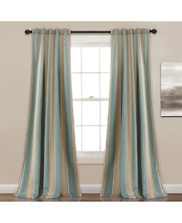 Julia Stripe Light Filtering Window Curtain Panels