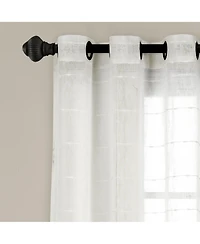 Farmhouse Textured Grommet Sheer Window Curtain Panels