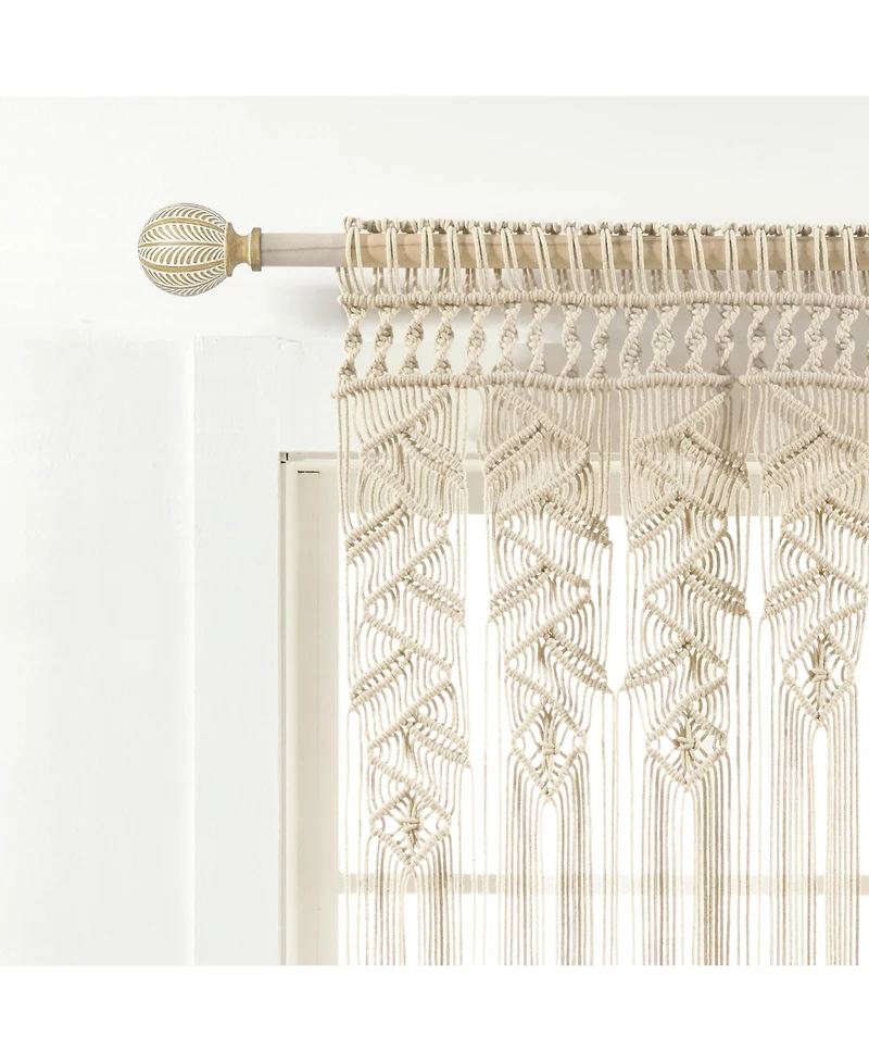 Boho Macrame Leaf Cotton Valance/Kitchen Curtain/Wall Decor