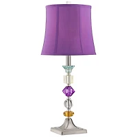 360 Lighting Bijoux Modern Table Lamp 25 1/2" High Multi Colored Stacked Gem Purple Shade for Bedroom Living Room Bedside Nightstand Office Famil