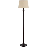 360 Lighting Carter Traditional 3 Piece Floor Table Lamp Set Bronze Metal Oatmeal Drum Shade for Bedroom Living Room Bedside Nightstand Office House