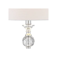 360 Lighting Solange 25" High Modern Glam Table Lamps Set of 2 Silver Finish Stacked Crystal White Shade Living Room Bedroom