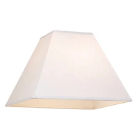 Springcrest Set of 2 Square Lamp Shades White Large 7" Top x 17" Bottom x 13" Slant Spider with Replacement Harp and Finial Fitting