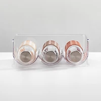 mDesign Plastic Free-Standing Stackable 3 Bottle Storage Rack, 4 Pack, Clear