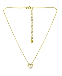 Macy's White Cultured Pearl and Cubic Zirconia Pave Heart Pendant Necklace