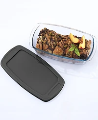 JoyJolt Glass Set of 3 Loaf Pans with Lids