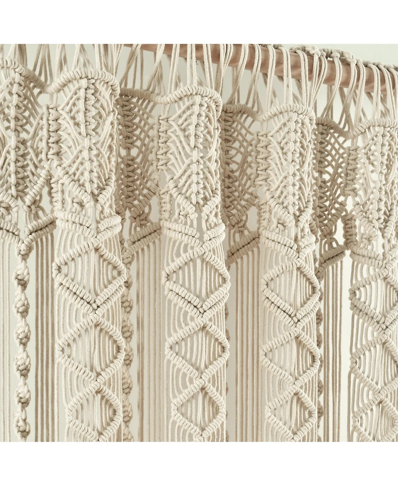 Boho Macrame Textured Cotton Window Curtain/Room Divider/Doorway/Wall Decor