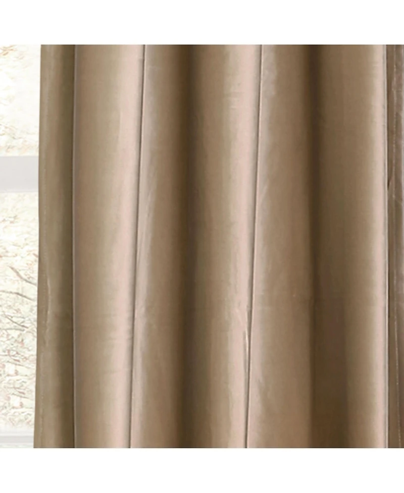 Prima Velvet Solid Light Filtering Grommet Window Curtain Panels