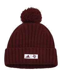 Men's adidas Maroon Texas A&M Aggies Modern Ribbed Cuffed Knit Hat with Pom