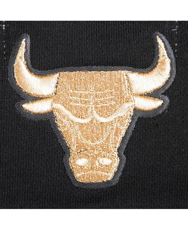 Women's Pro Standard Black Chicago Bulls Glam Cropped Pullover Sweatshirt