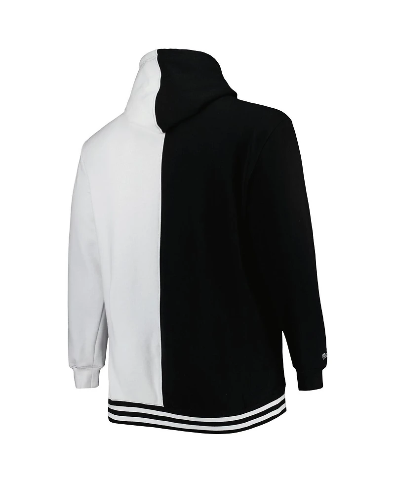 Men's Mitchell & Ness Black, White Orlando Magic Big and Tall Hardwood Classics Split Pullover Hoodie