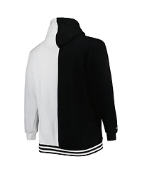 Men's Mitchell & Ness Black, White Orlando Magic Big and Tall Hardwood Classics Split Pullover Hoodie